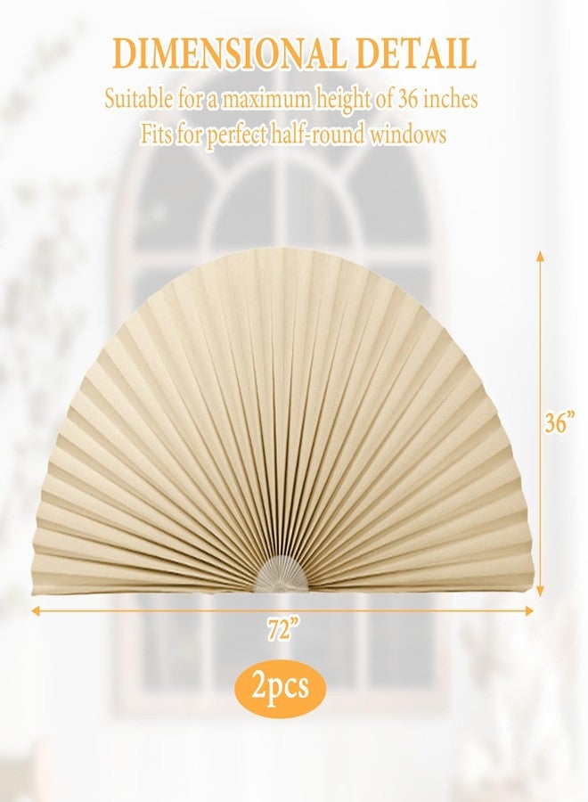 PKRFCJ Half Circle Window Shades No Drill, Arch Window Shade Blackout Half Circle, Arch Windows Shade Thermal Insulated UV Protection, Easy Install, Stylish Room Darkening, for Windows Room (Beige) - Image 2